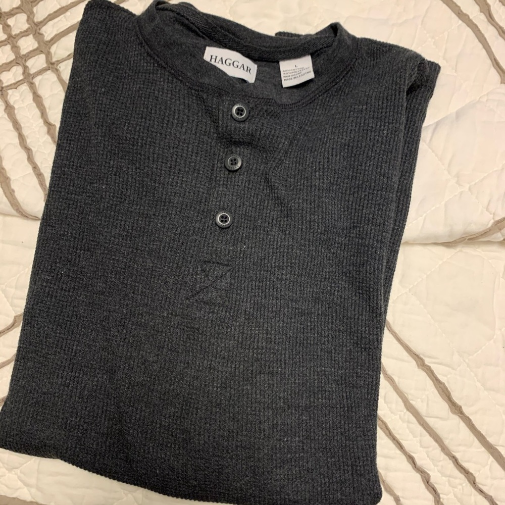 Haggar Men’s Long sleeve Henley thermal Large